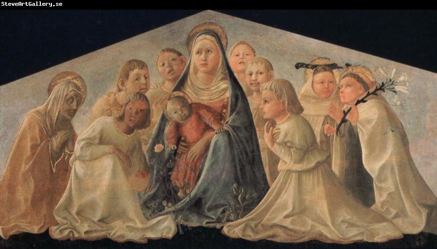 Fra Filippo Lippi Madonna of Humility with Angels and Carmelite Saints